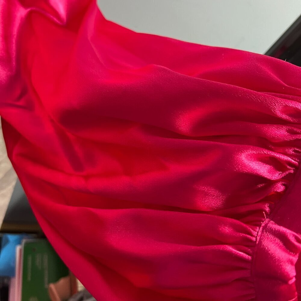 Donna Ricco Dress Pink Satin Long Sleeve Formal Dress Size 2 - Picture 11 of 11